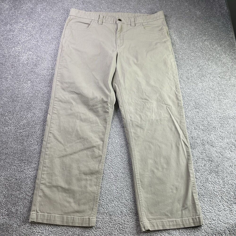 SCOTTeVEST Men’s Travel Pants 36X28 Khaki Stretch Cotton Tech Utility Beige